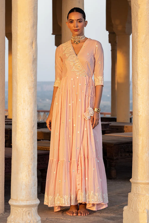 Blush Pink Temple Angrakha