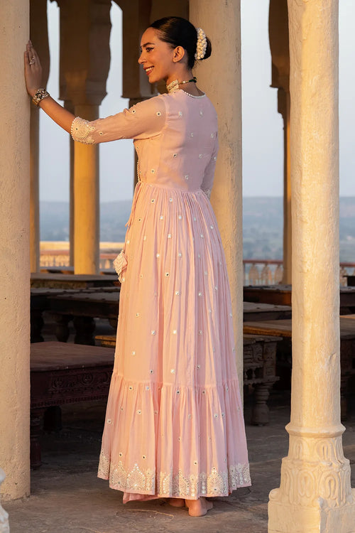 Blush Pink Temple Angrakha