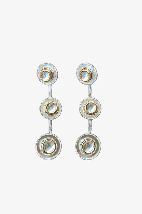 Polki 3 Dot Earrings