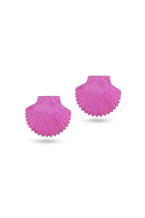 Dark Pink Tops Shell Earring