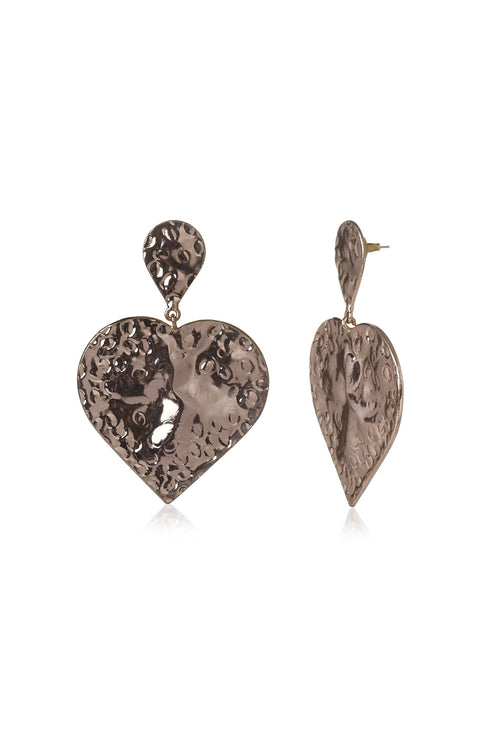 Beaten Heart Rosegold Earring