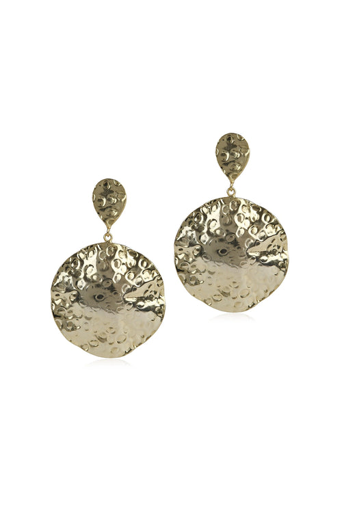 Beaten Sphere Gold Earring