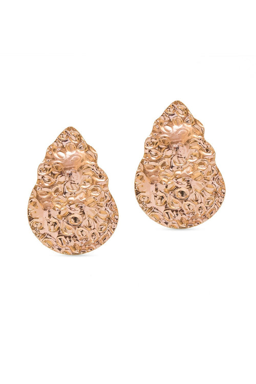 Beaten Drop Rosegold Earring