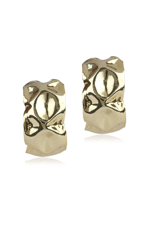Beaten Hoops Gold Earring