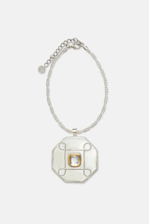 Polki Hexxagon Medallion Necklace