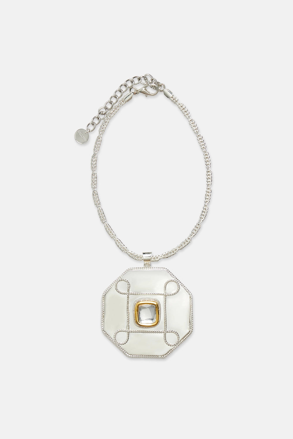 Polki Hexxagon Medallion Necklace