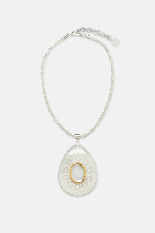 Polki Egg Medallion Necklace