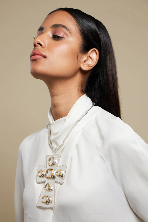 Polki Pope Medallion Necklace