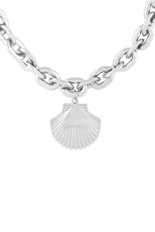 Silver Shell Pendant Necklace