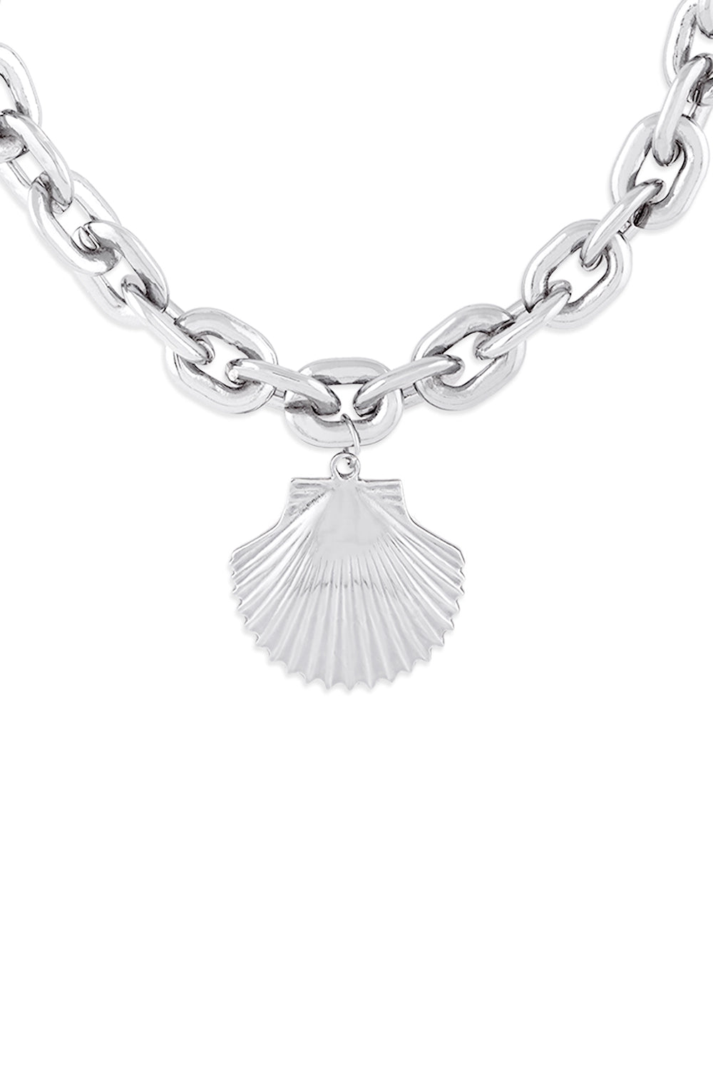Silver Shell Pendant Necklace