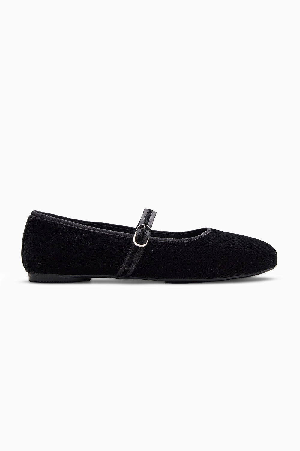 Velveteen Black Flats