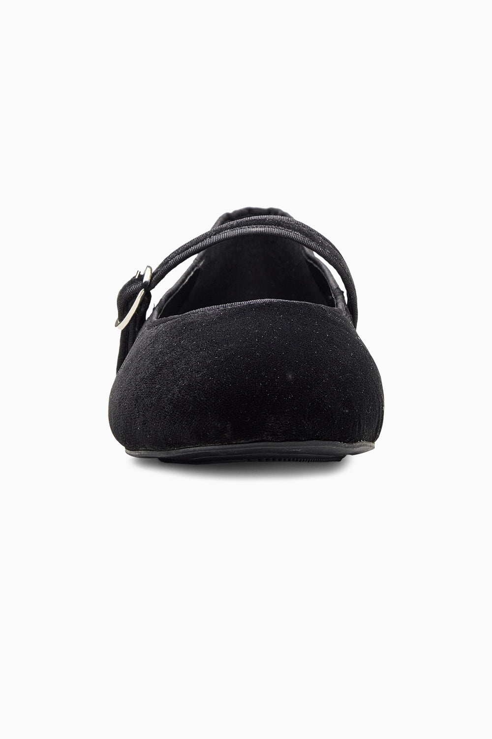 Velveteen Black Flats