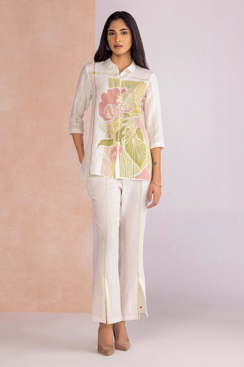 Vivid Dreams Off White Shirt Co-ord Set