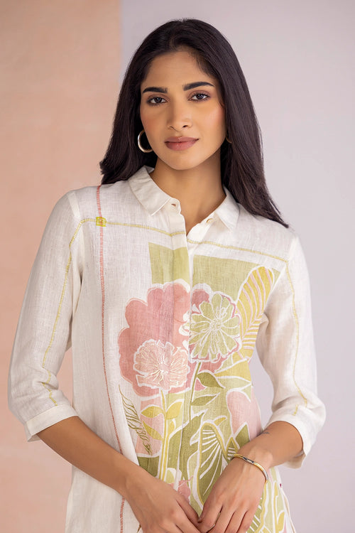 Vivid Dreams Off White Shirt Co-ord Set