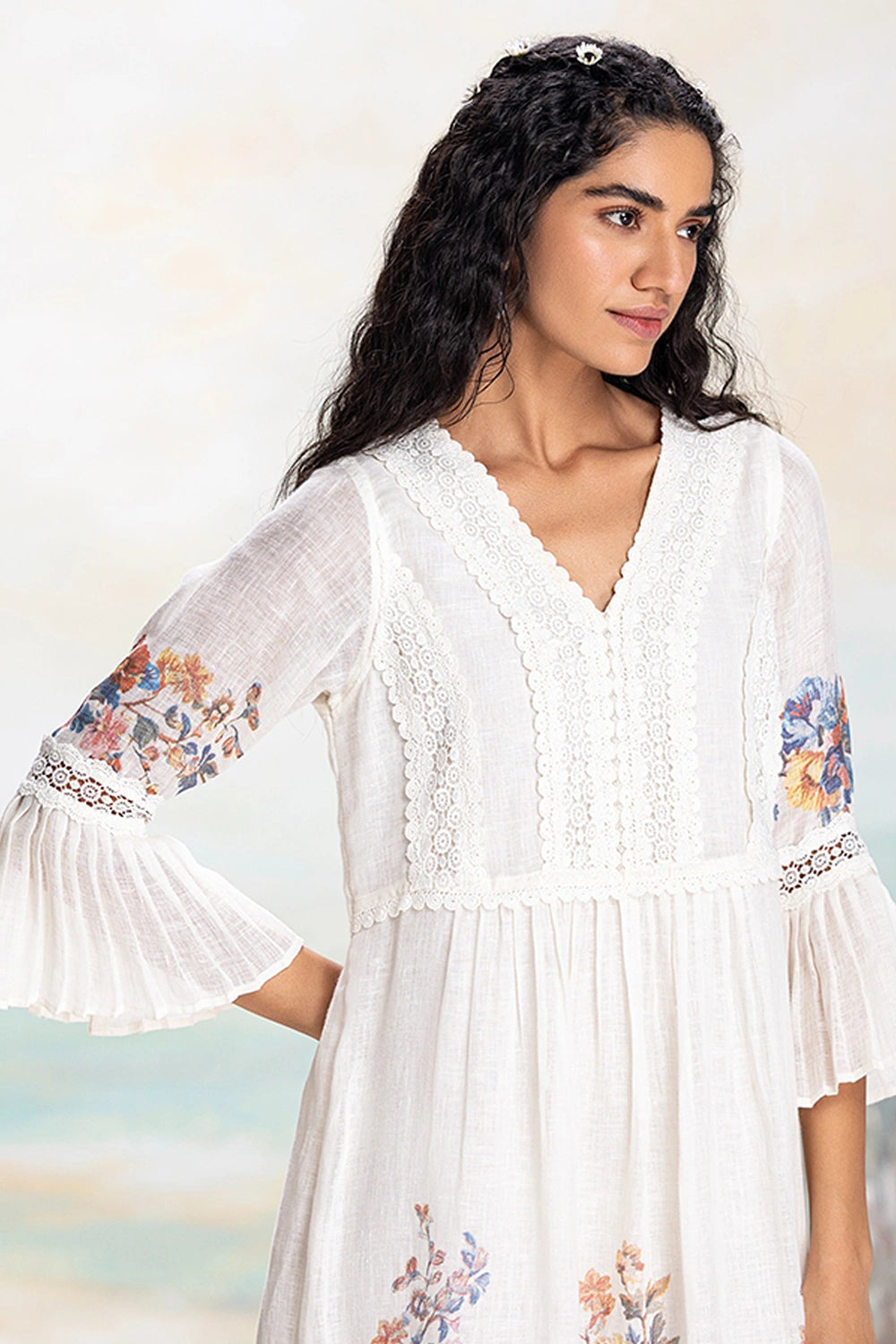 White Vintage Rosa Messenger Dress