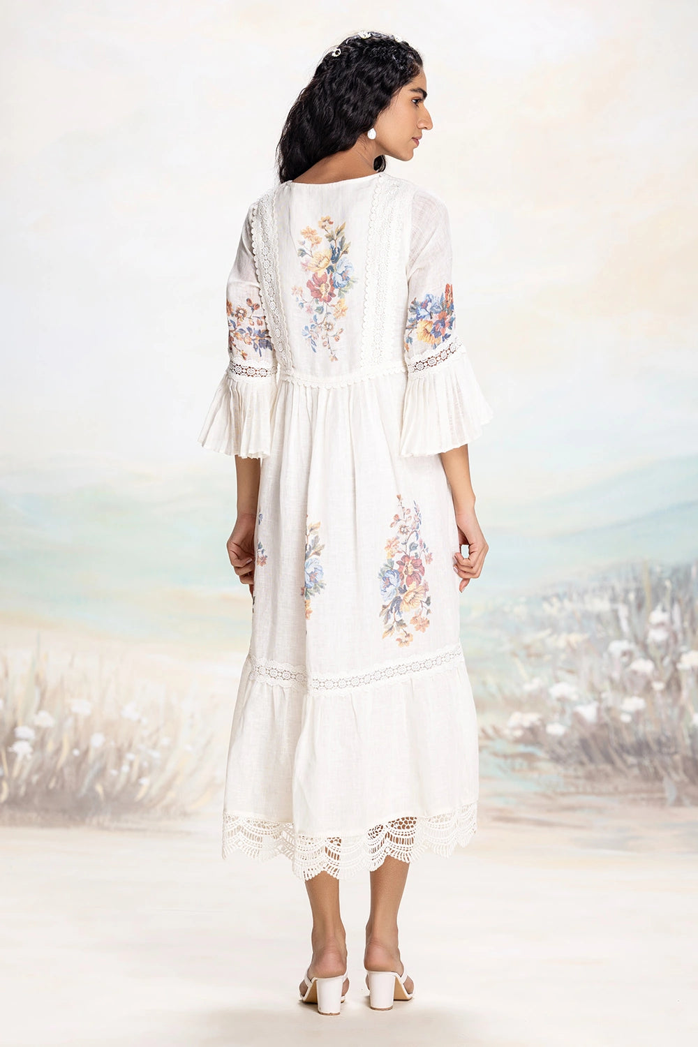 White Vintage Rosa Messenger Dress
