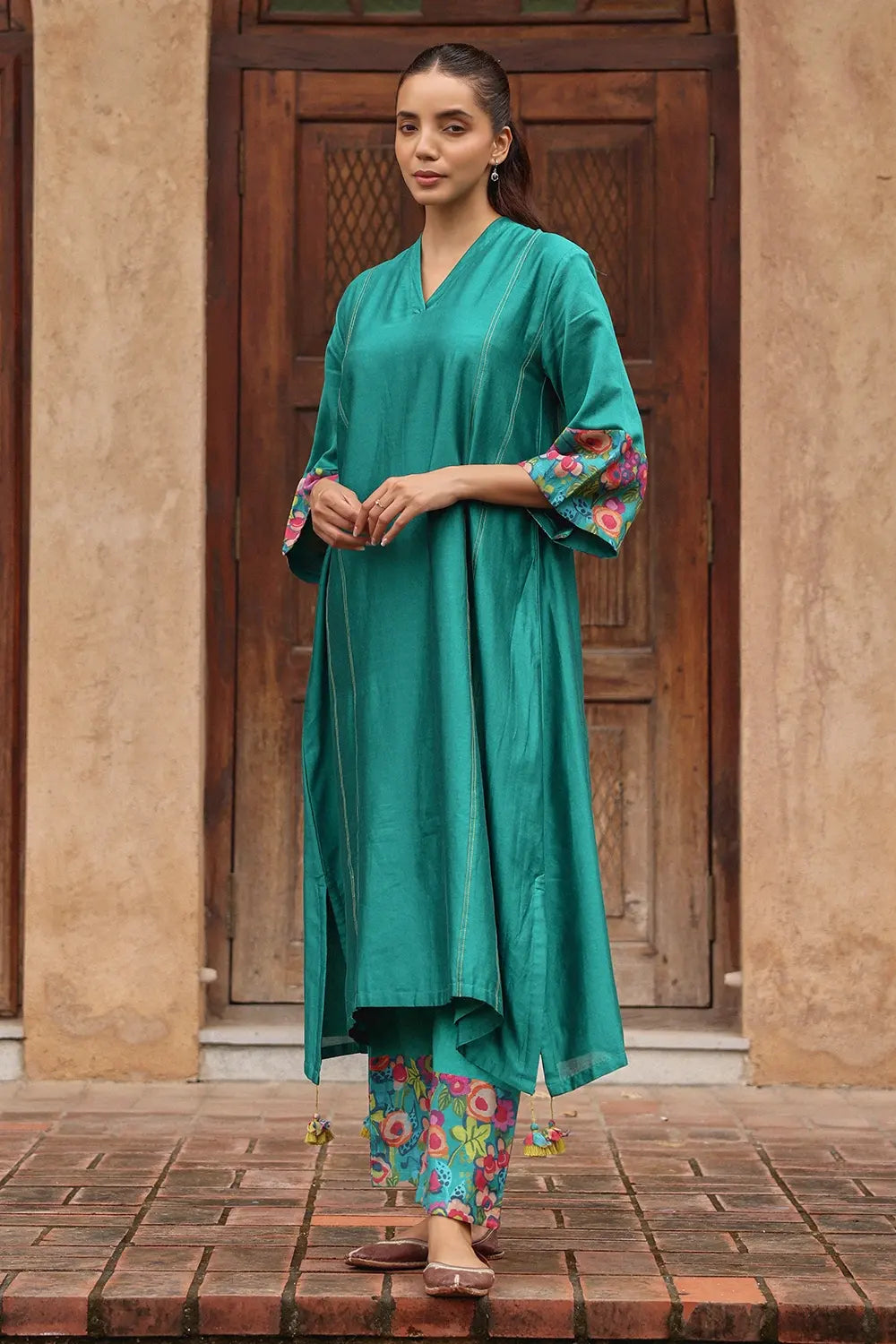 Teal Blossom Breezy Co-ord Set