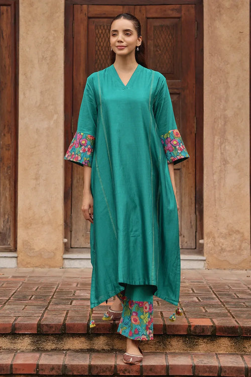 Teal Blossom Breezy Co-ord Set