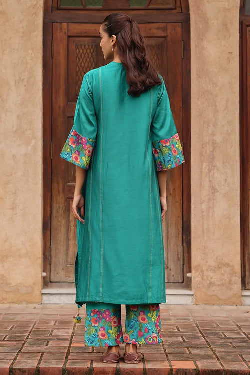 Teal Blossom Breezy Co-ord Set
