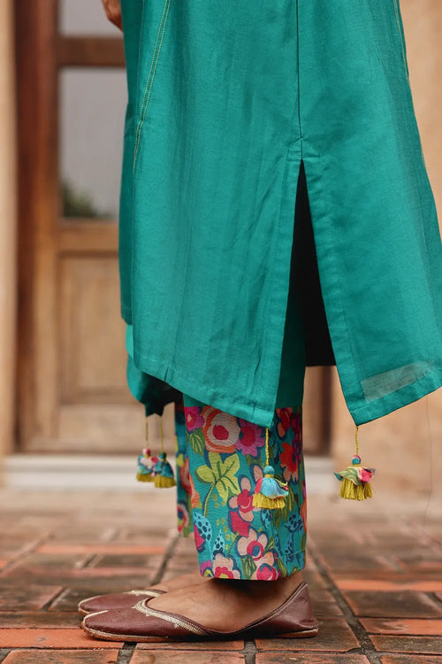 Teal Blossom Breezy Co-ord Set
