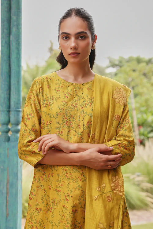 Tuscany Harvest Floral Kurta Set