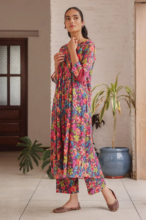 Amethyst Fiesta Pintuck Co-ord Set