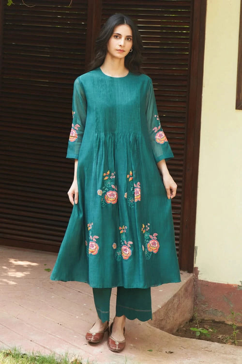 Emerald Floral Kurta Set