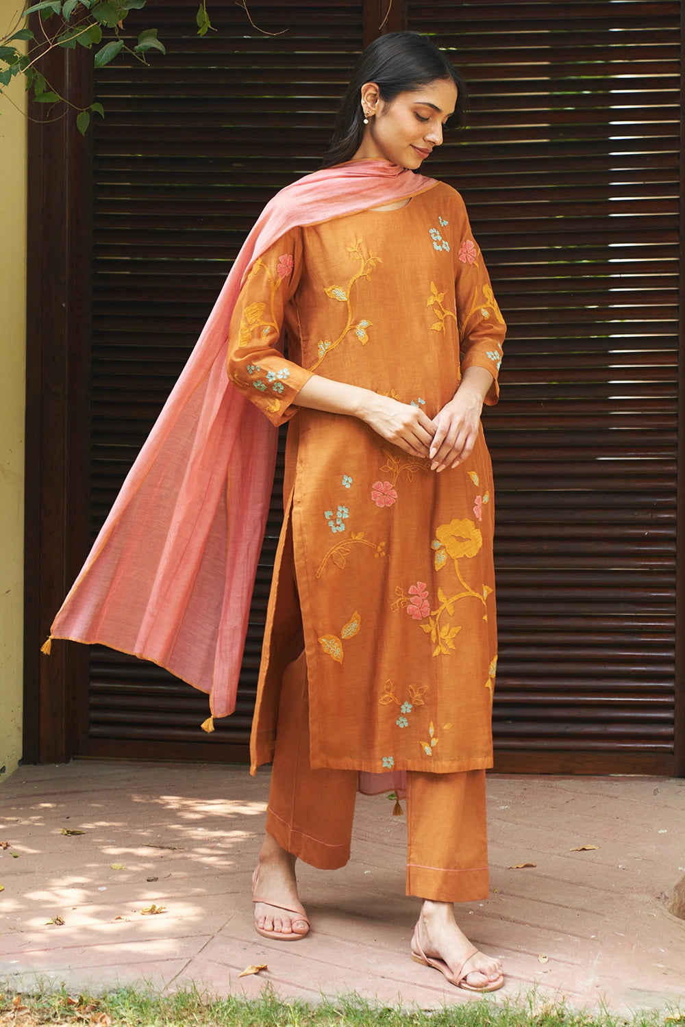 Marigold Applique Kurta Set