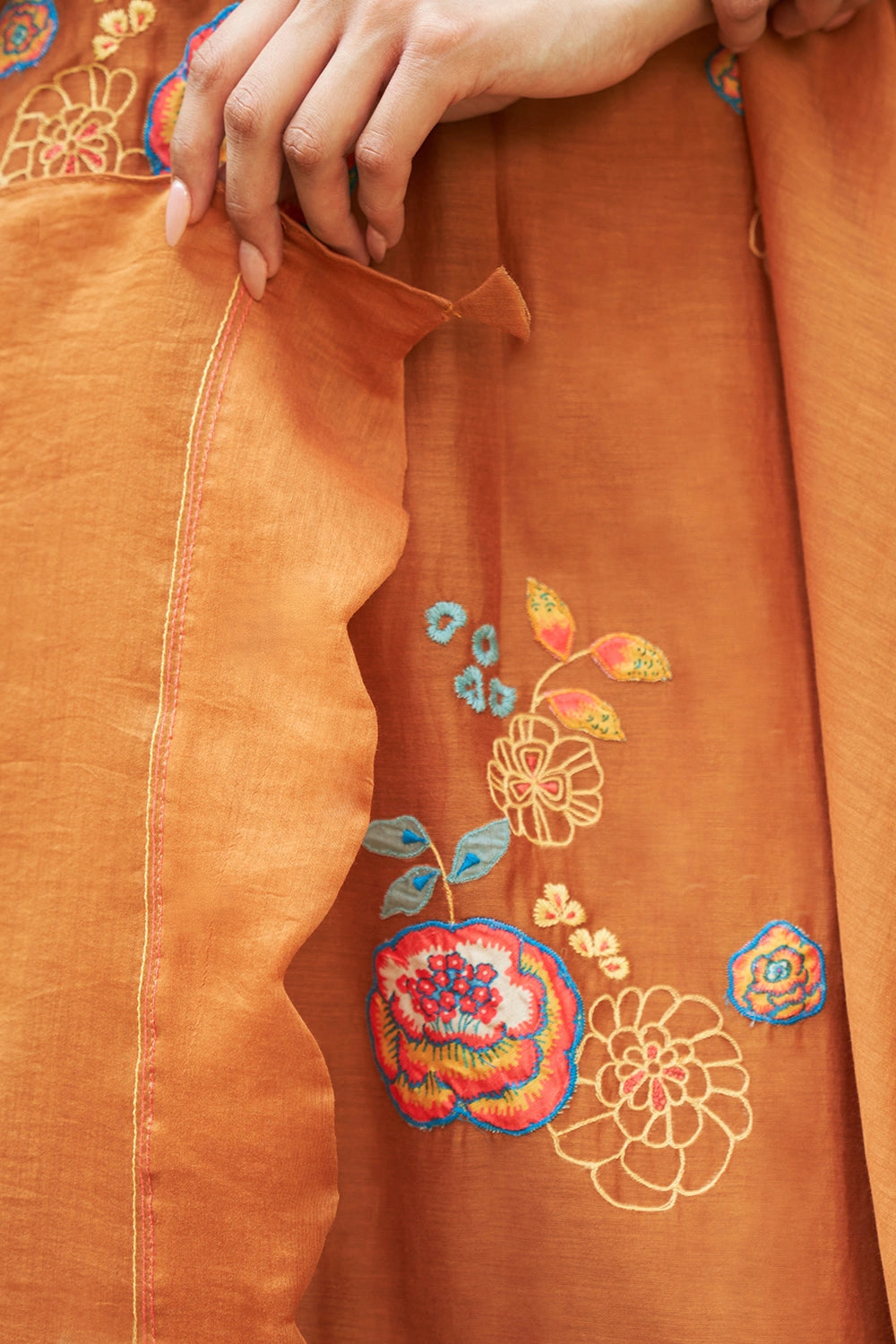 Marigold Floral Embroidery Kurta Set