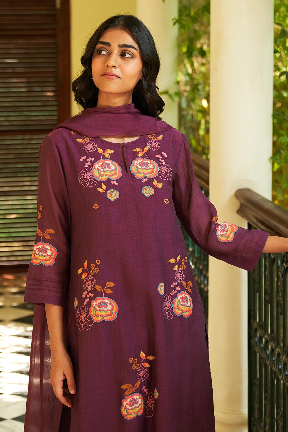 Amethyst Embroidered Kurta Set