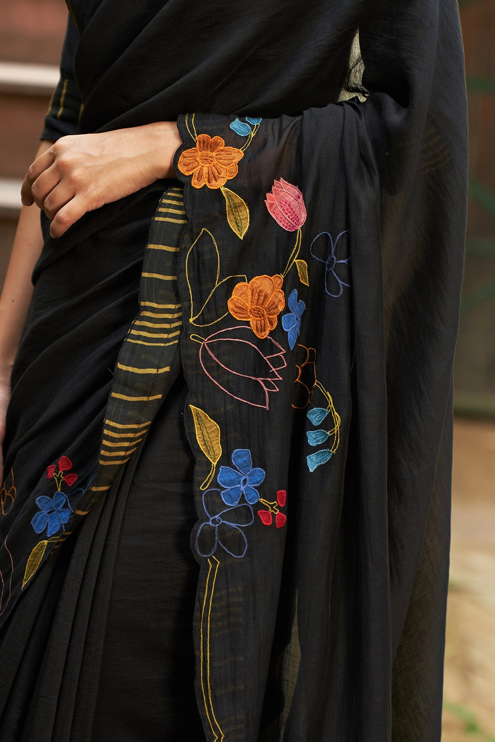 Coal Saree with Blouse Piece