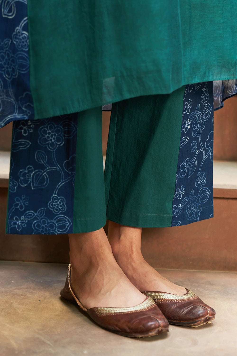 Emerald Applique Floral Kurta Set