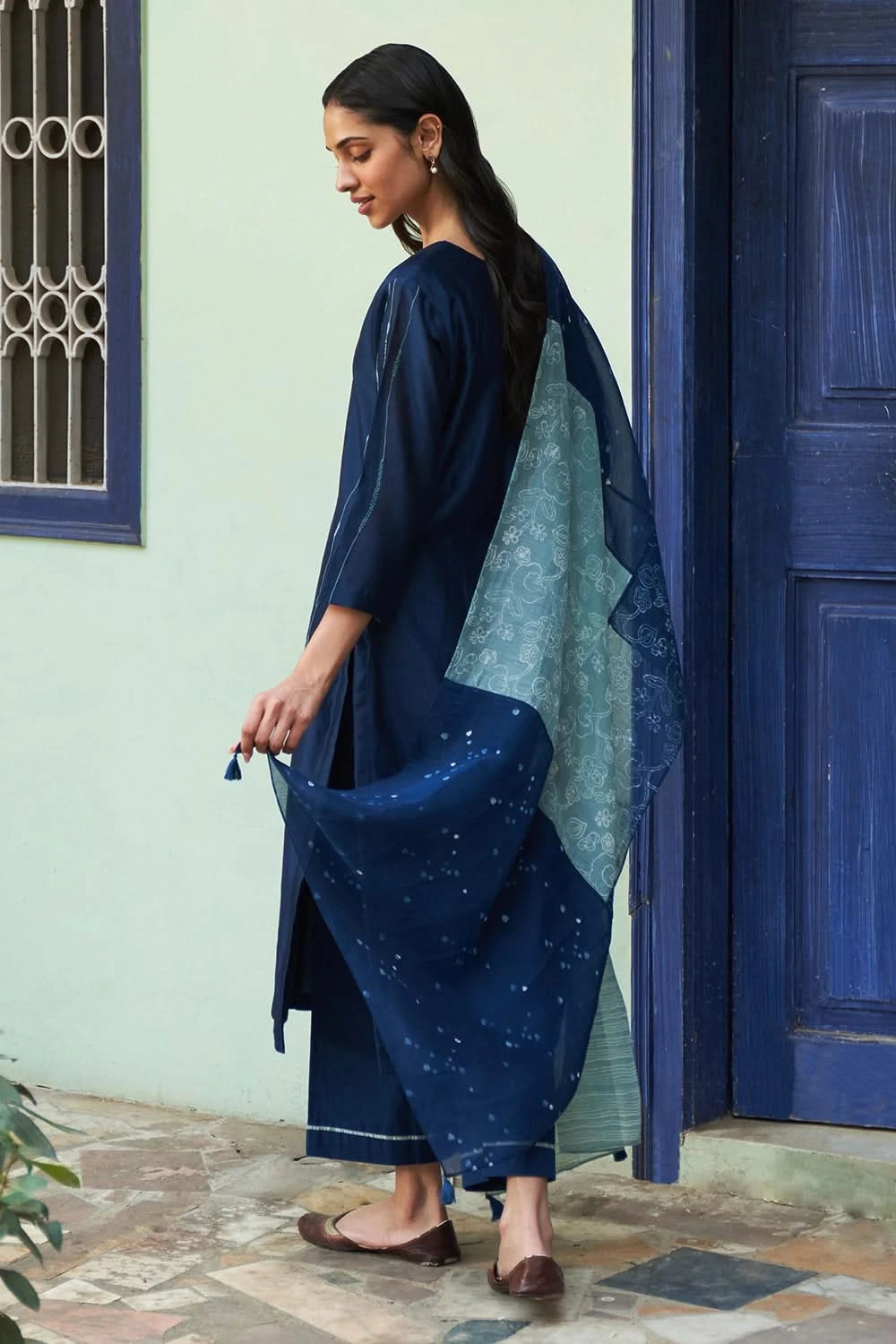 Indigo Printed Kurta Set