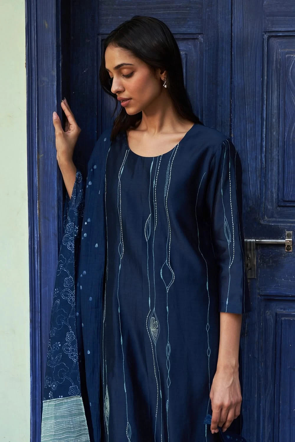 Indigo Printed Kurta Set