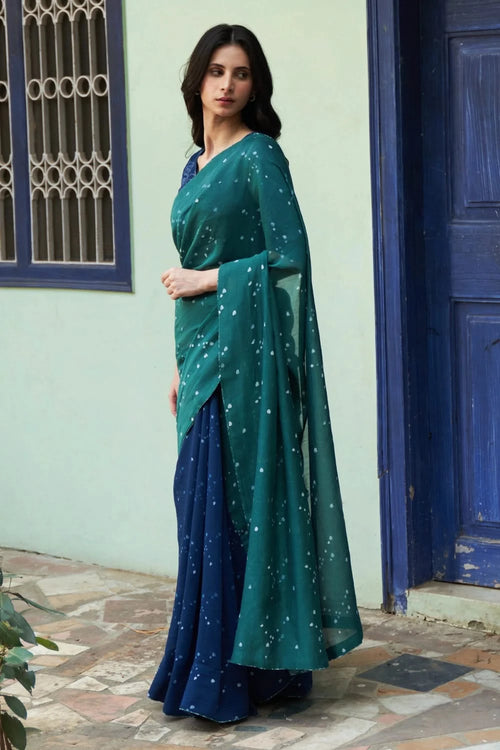 Emerald Printed Saree