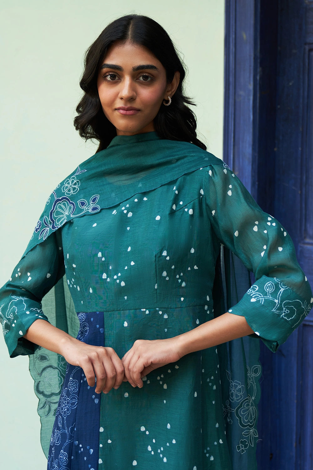 Emerald Printed Anarkali Set