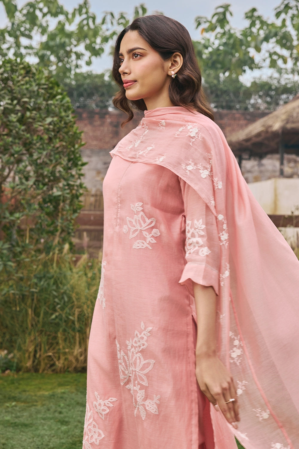 Tulip Floral Applique Kurta Set