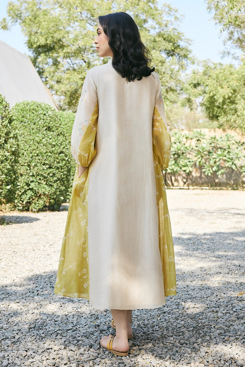 Ecru Embroidered Dress