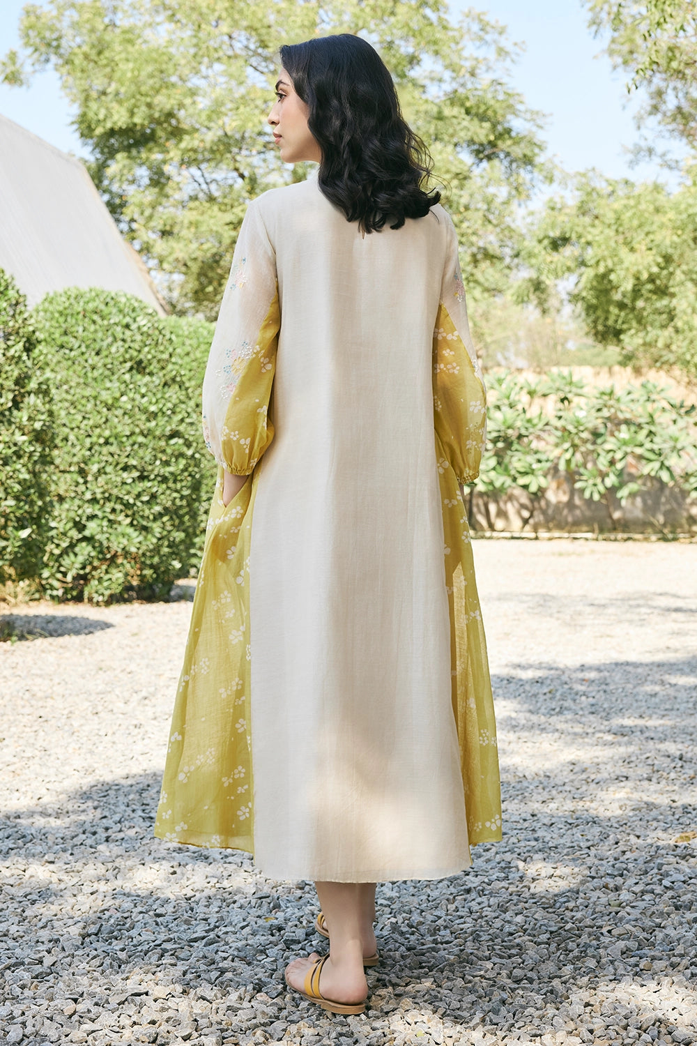 Ecru Embroidered Dress