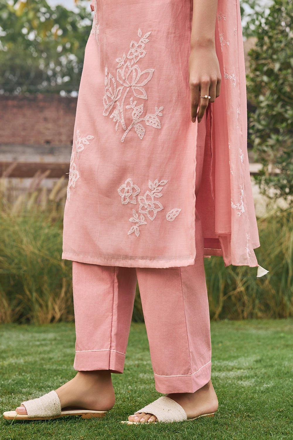 Tulip Floral Applique Kurta Set