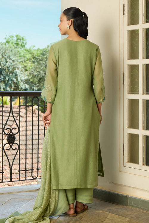 Sage Applique Kurta Set