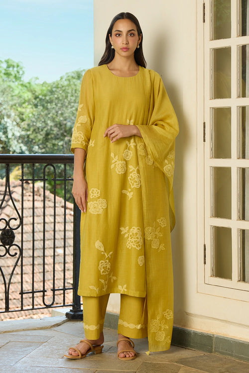 Applique Marigold Kurta Set