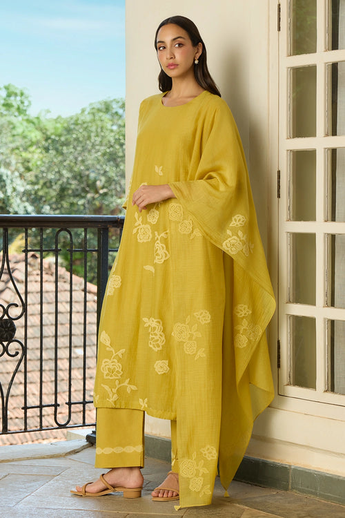 Applique Marigold Kurta Set
