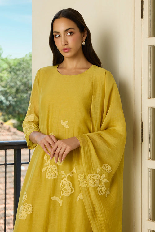 Applique Marigold Kurta Set