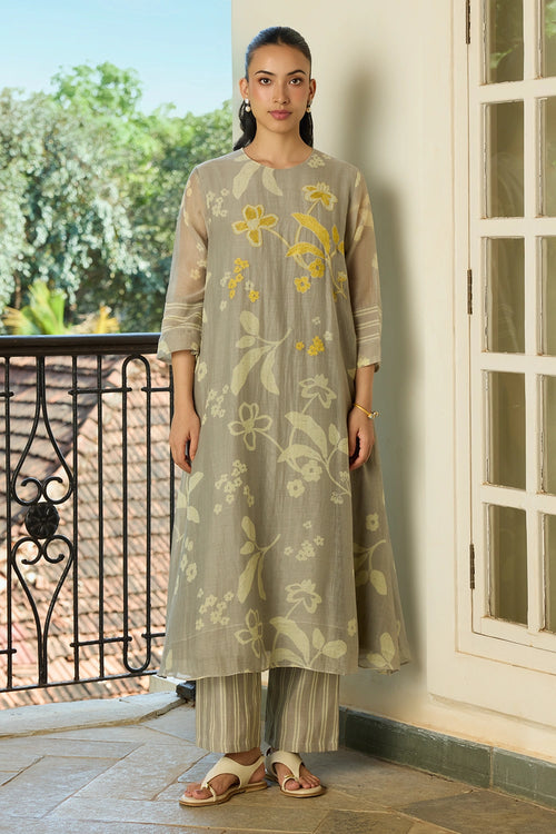 Slate Floral Embroidered Co-ord Set