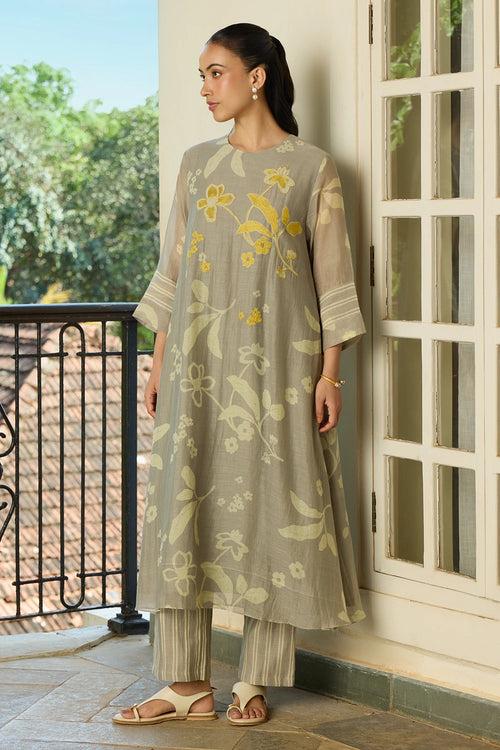 Slate Floral Embroidered Co-ord Set