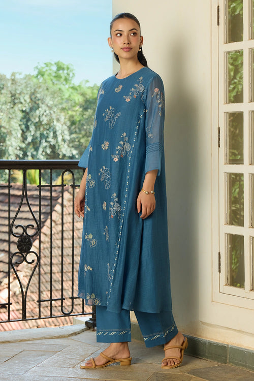 Indigo Thread Embroidered 
Co-ord set