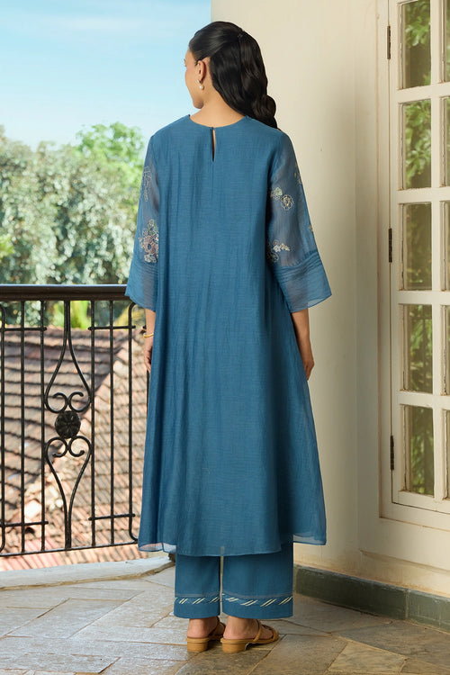 Indigo Thread Embroidered 
Co-ord set
