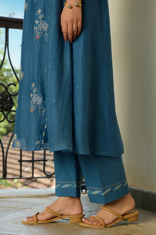 Indigo Thread Embroidered 
Co-ord set