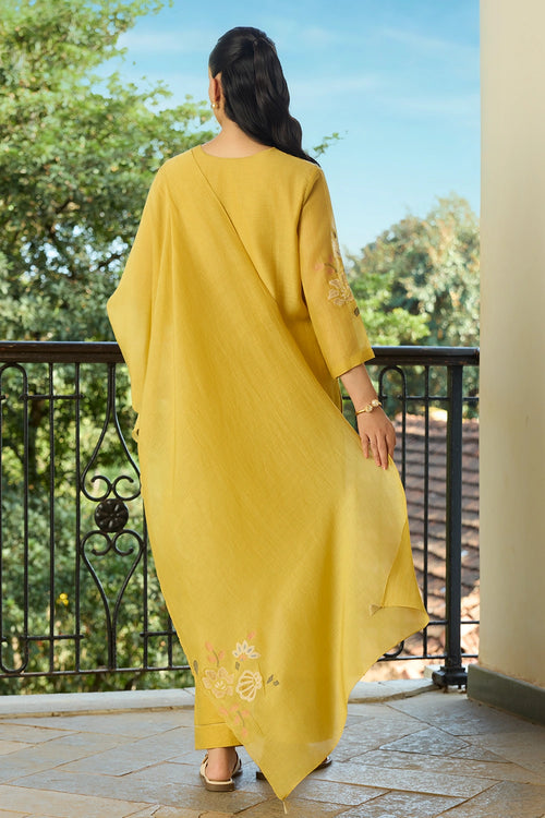 Yellow Applique Kurta Set